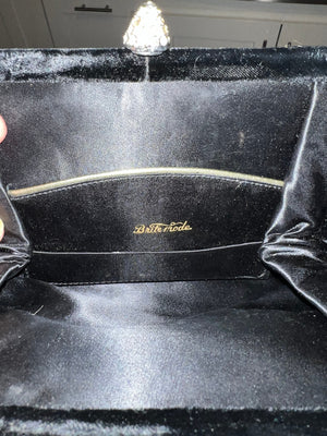 Vintage 60's black velvet handbag purse