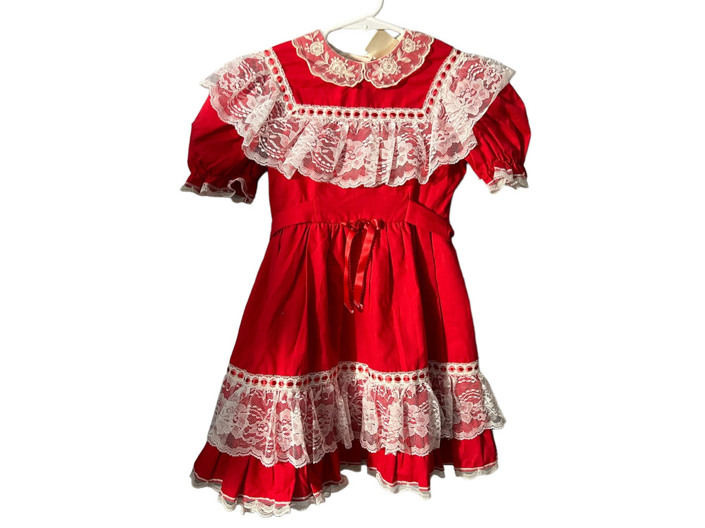 Vintage kis's red pageant dress 6 Little Princess