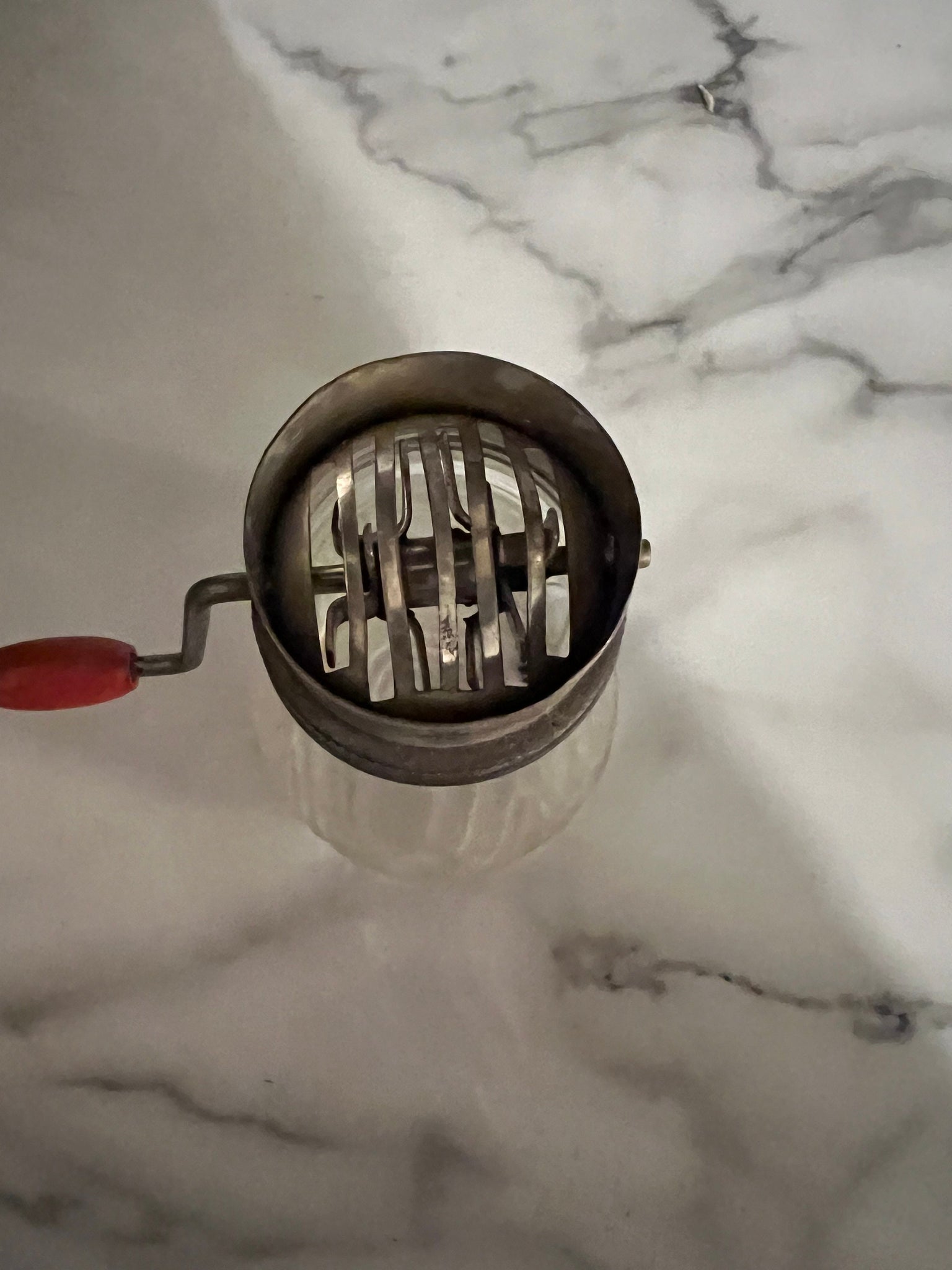 Vintage red 50’s grinder jar