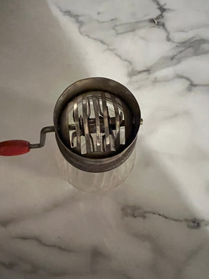 Vintage red 50’s grinder jar