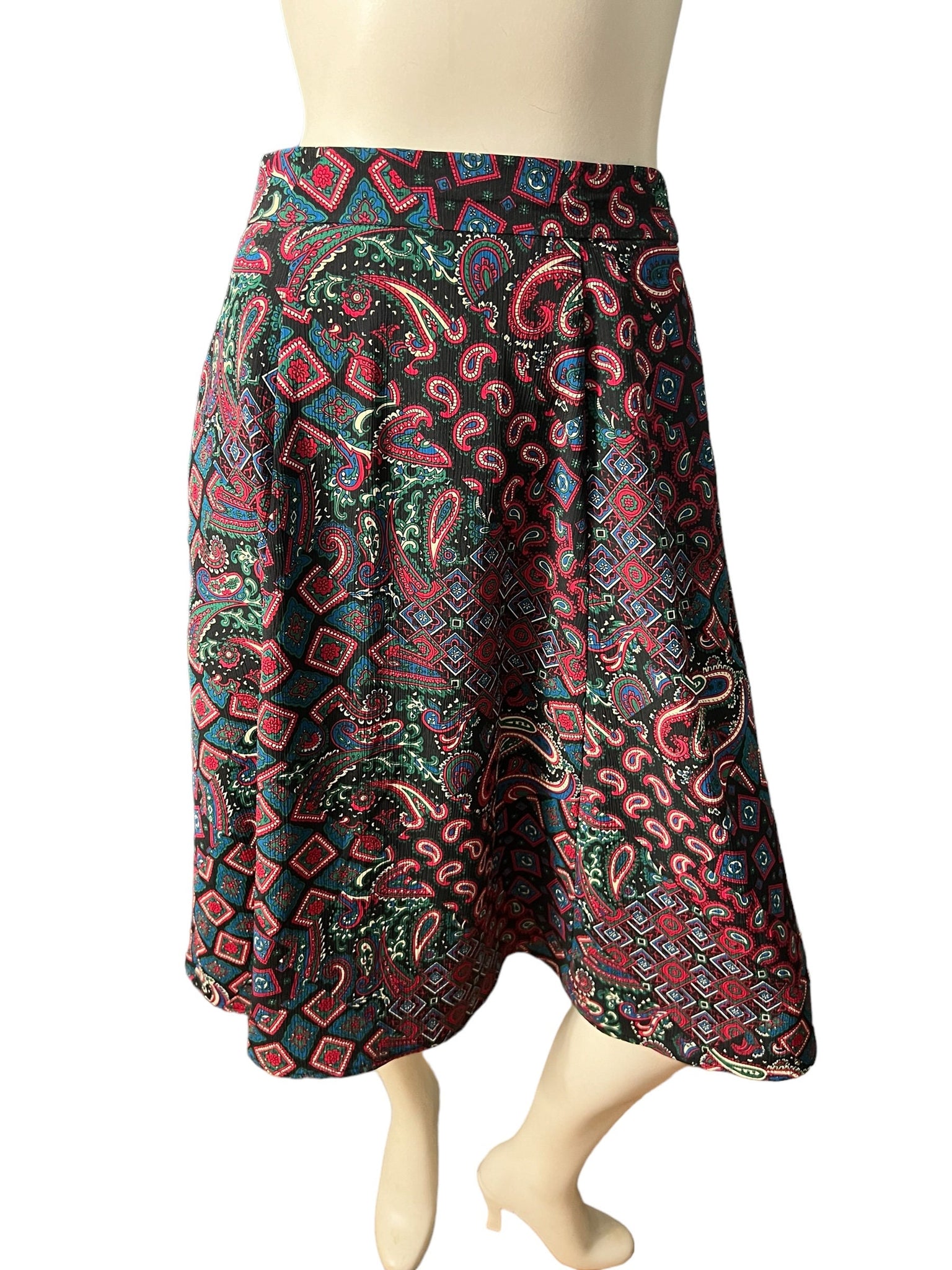 Vintage 80's paisley skirt 10