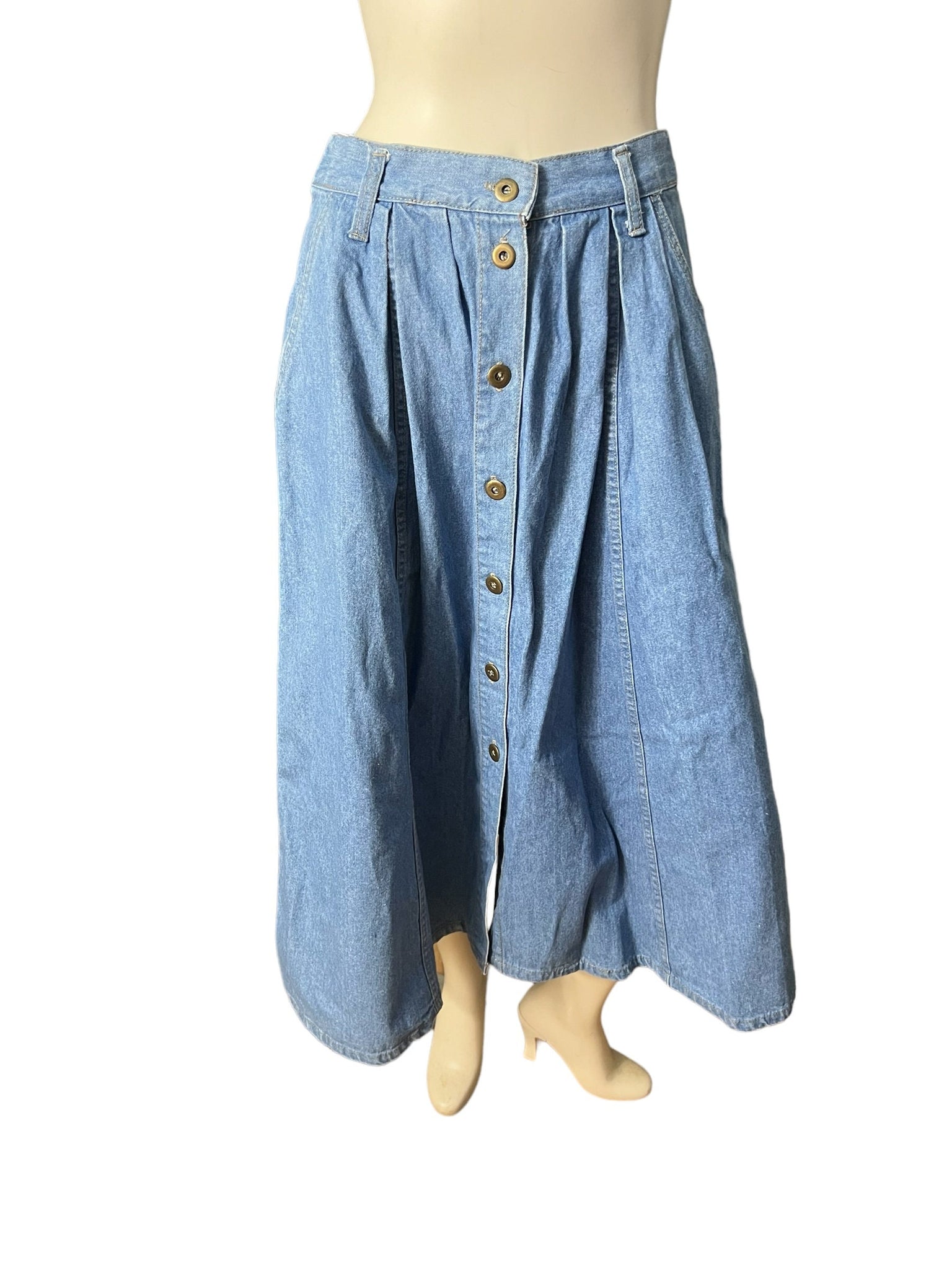 Vintage 80's long jean skirt L Venice Blues