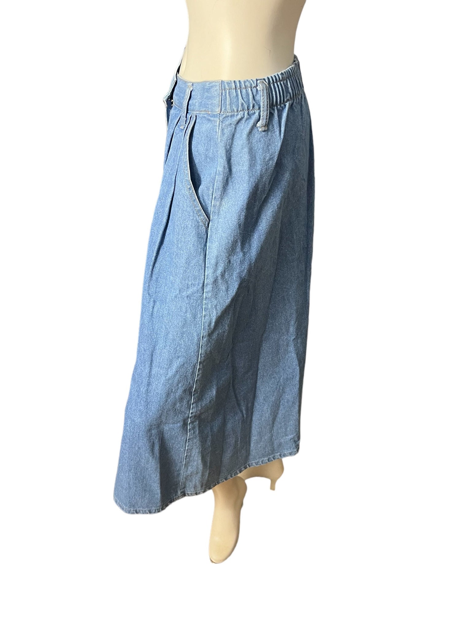 Vintage 80's long jean skirt L Venice Blues