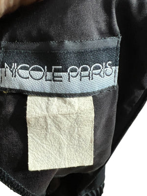 Vintage 80's black pleated dress M Nicole Paris