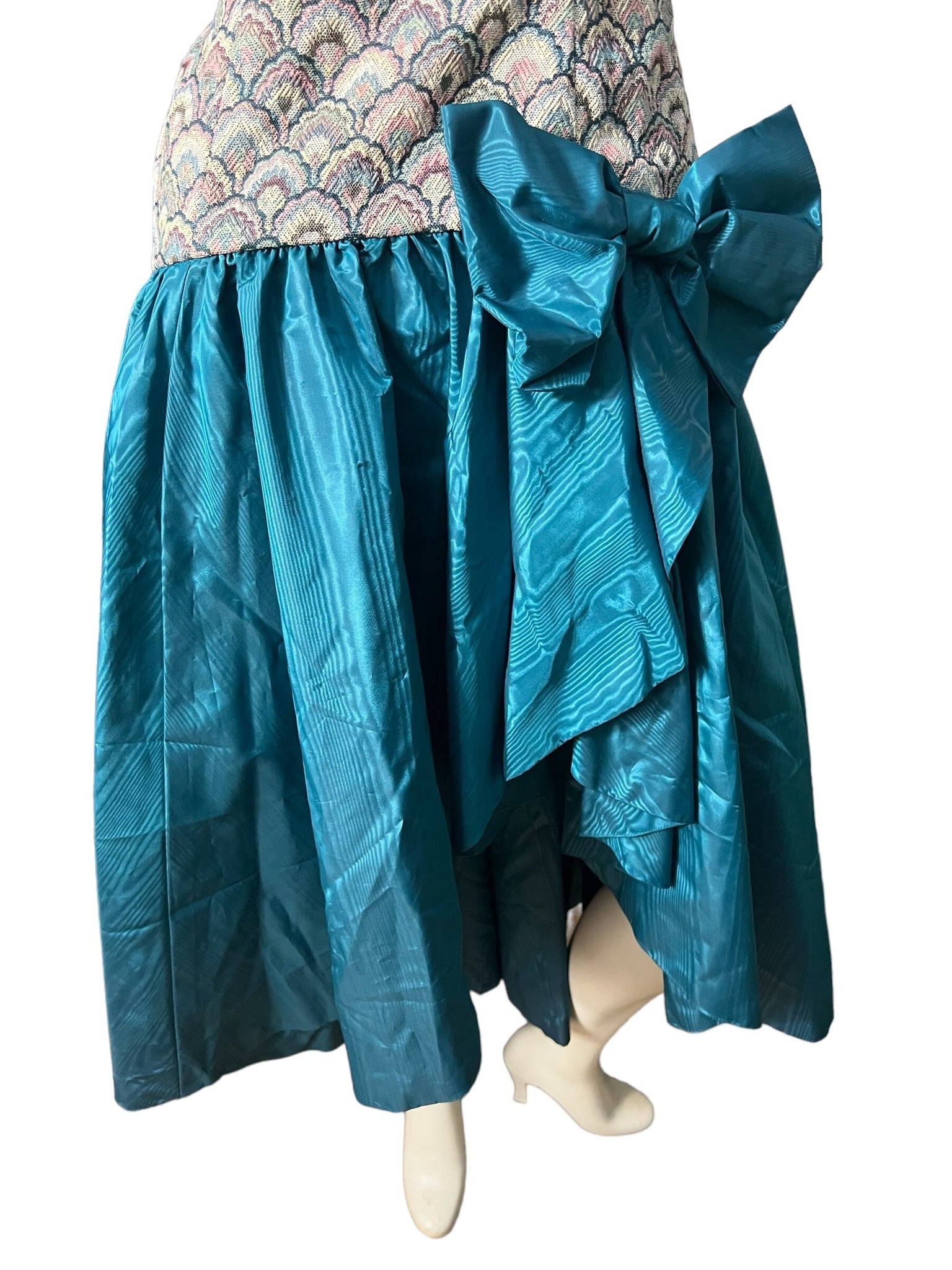Vintage 80's prom formal dress S dropwaist