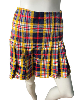 Vintage 60's plaid mini skirt S handmade