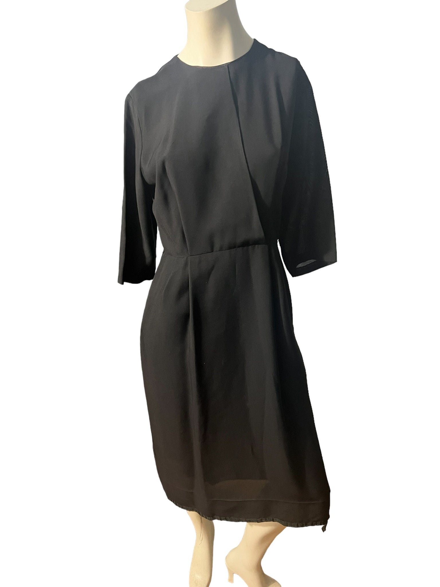 Vintage black 50's dress 14.5 rayon
