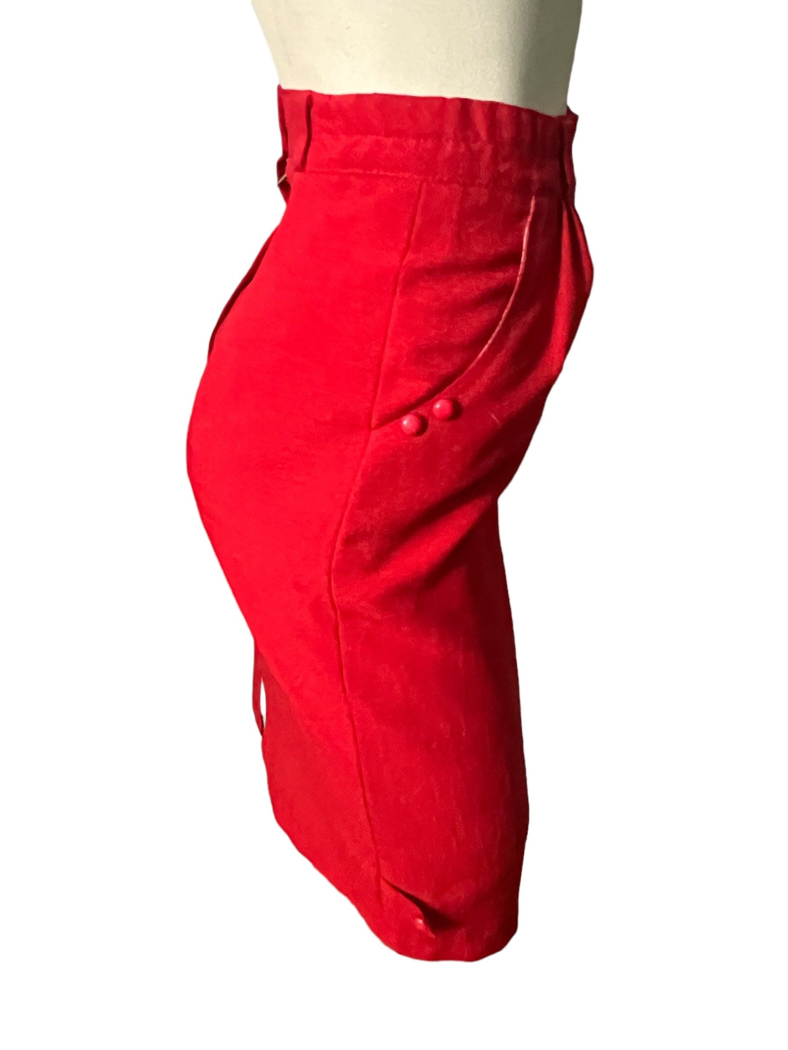 Vintage pencil red skirt S 26"