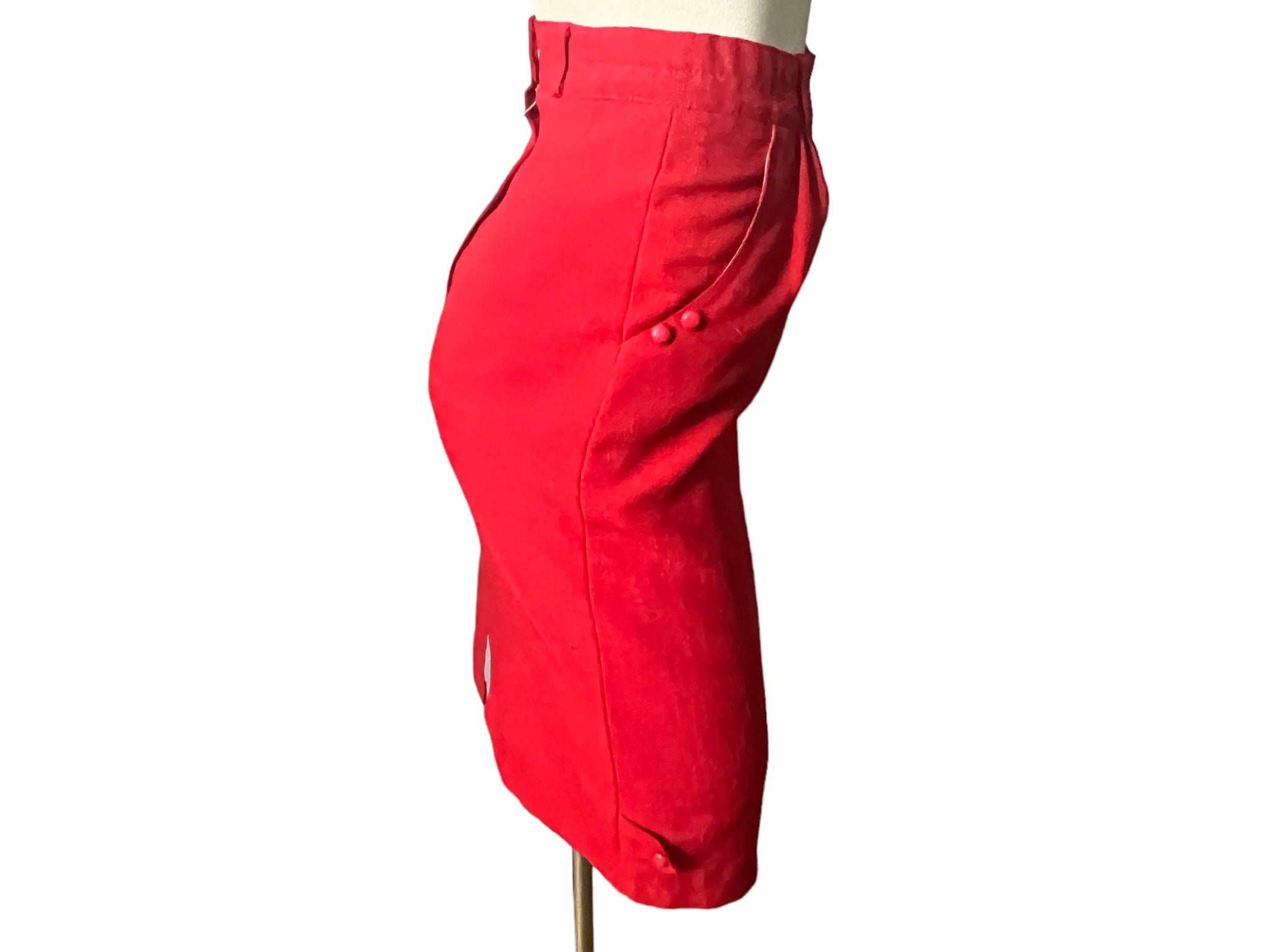 Vintage pencil red skirt S 26"
