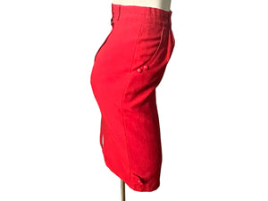 Vintage pencil red skirt S 26"