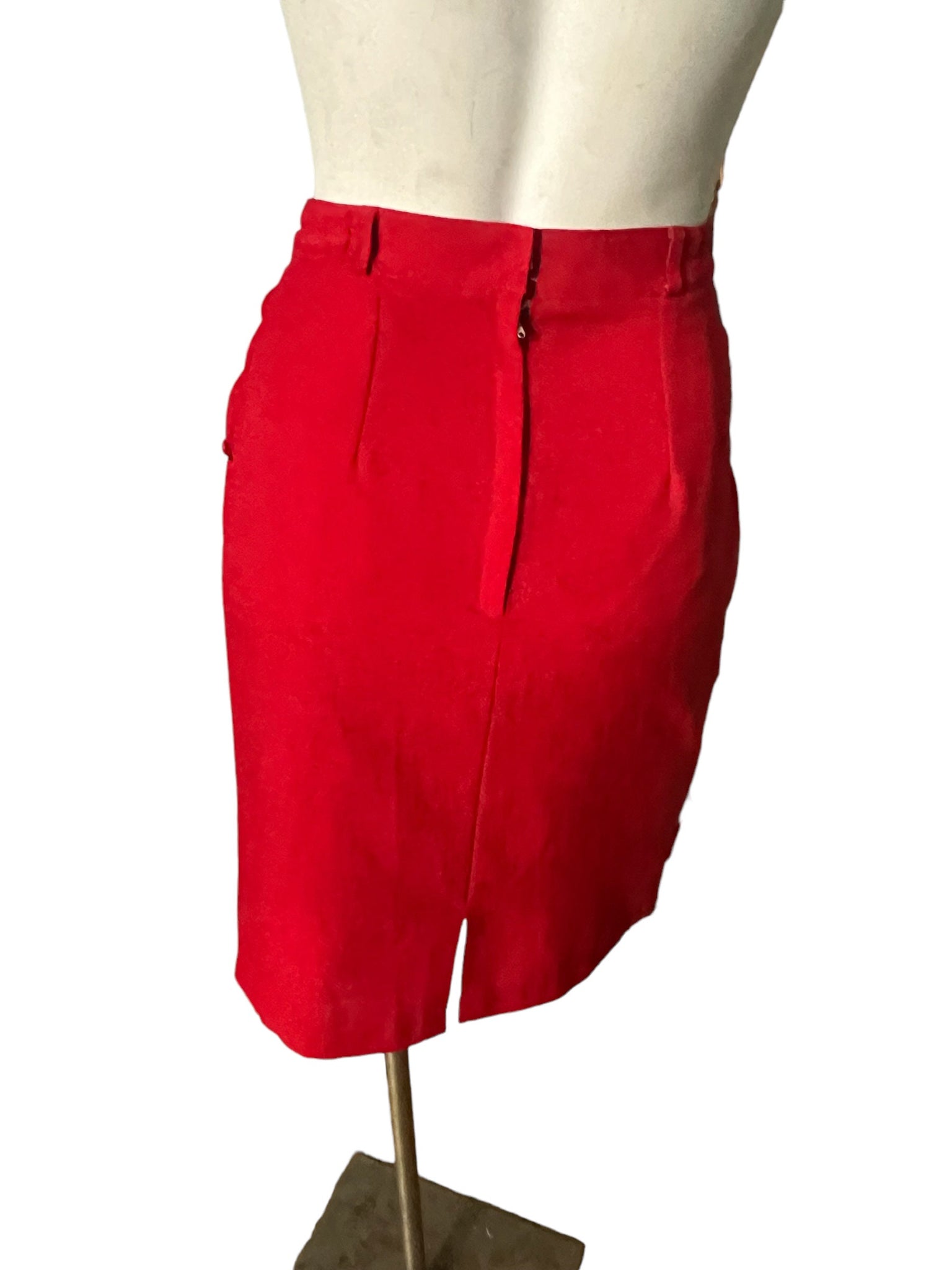 Vintage pencil red skirt S 26"