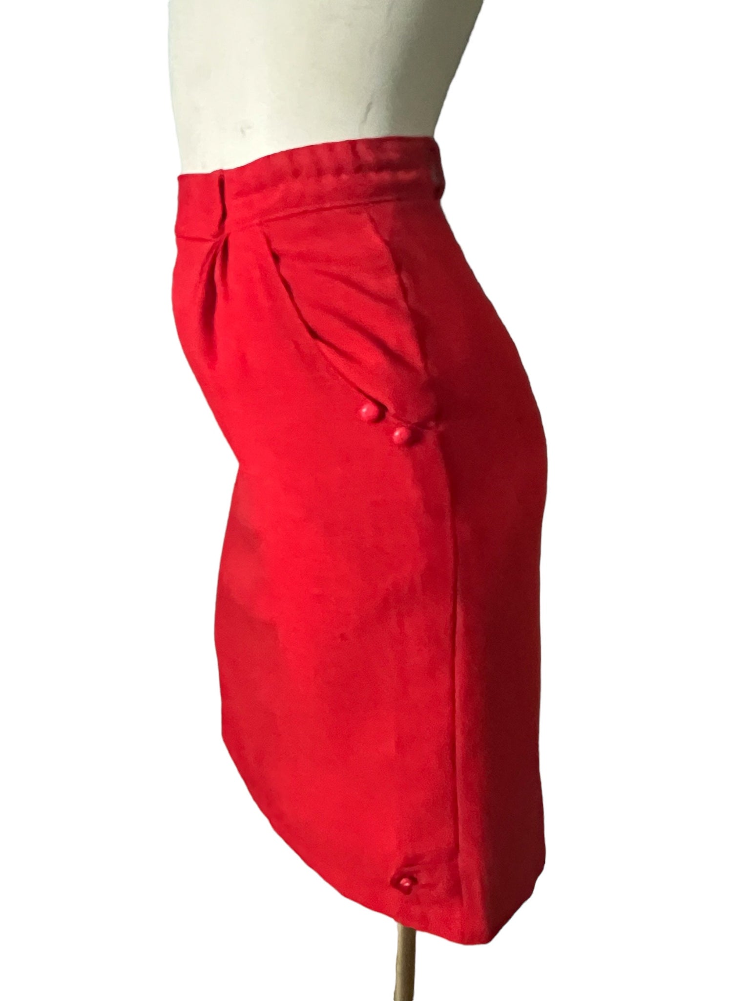 Vintage pencil red skirt S 26"