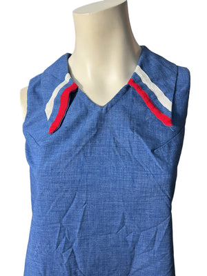 Vintage 70's blue mini dress M