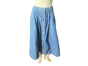 Vintage 80's long jean skirt L Venice Blues