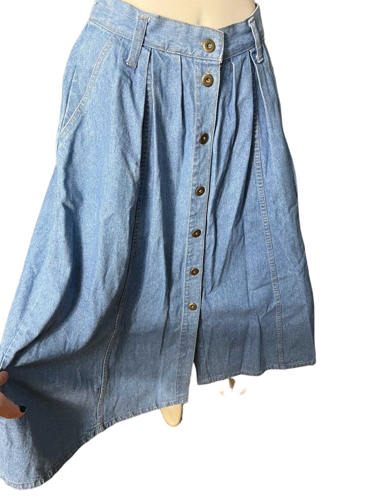 Vintage 80's long jean skirt L Venice Blues