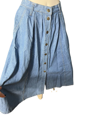 Vintage 80's long jean skirt L Venice Blues