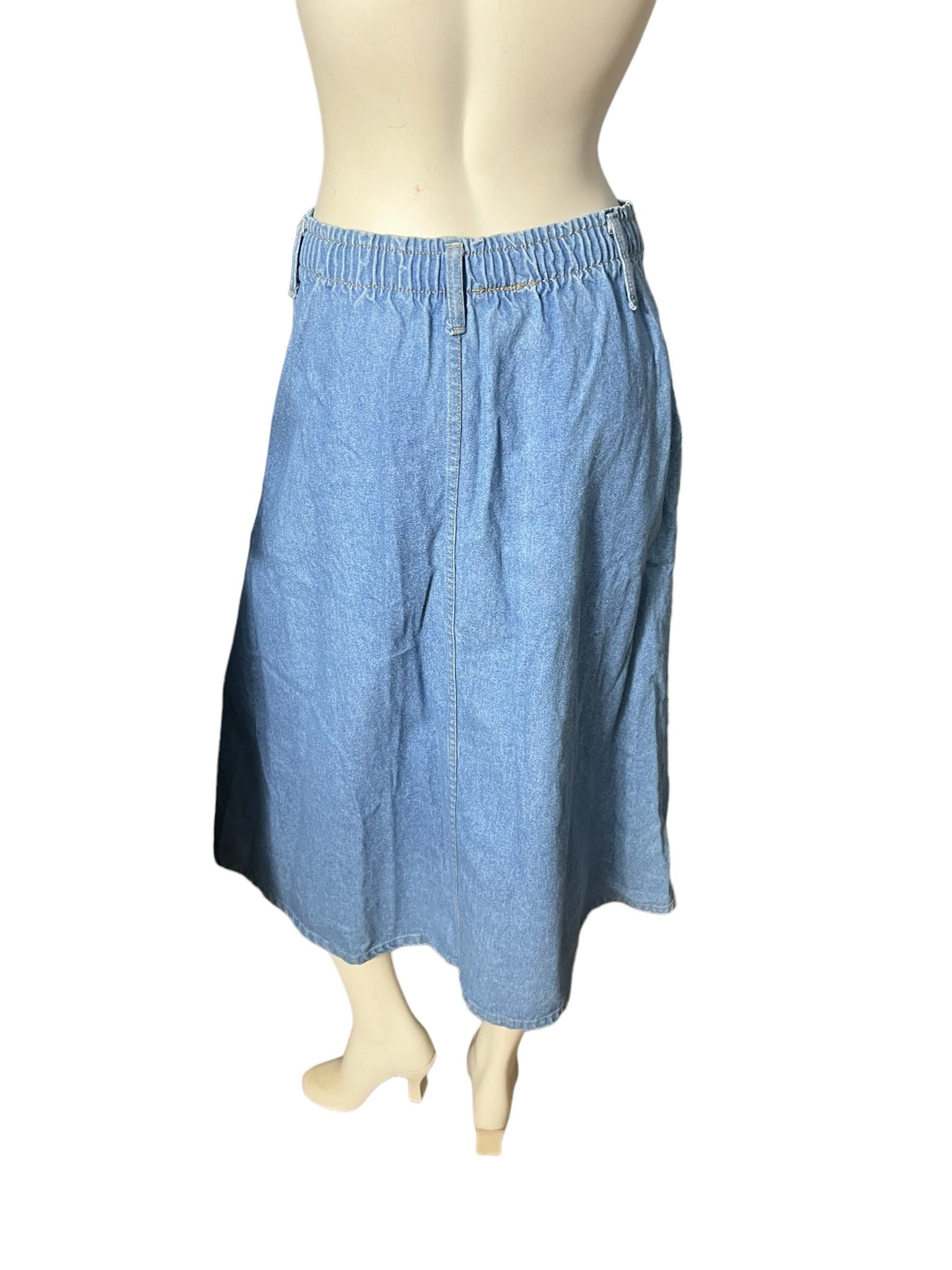 Vintage 80's long jean skirt L Venice Blues