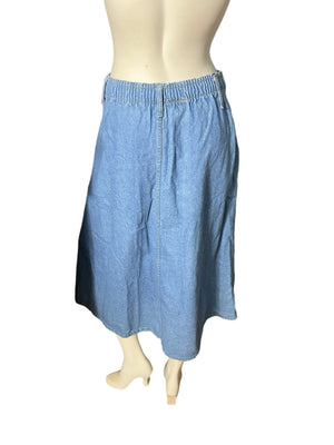 Vintage 80's long jean skirt L Venice Blues