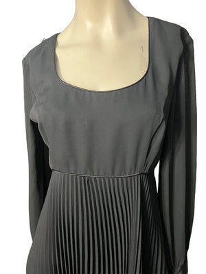 Vintage 80's black pleated dress M Nicole Paris