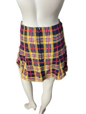 Vintage 60's plaid mini skirt S handmade
