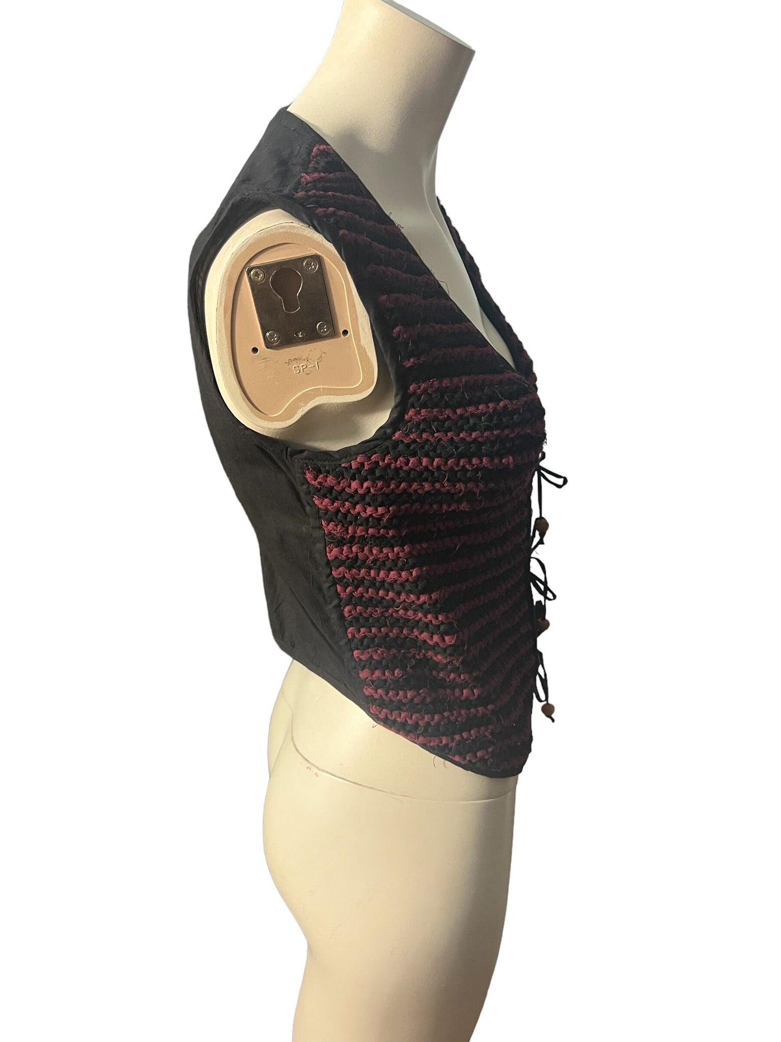 Vintage 80's vest maroon & black S Wrapper