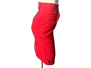 Vintage pencil red skirt S 26"