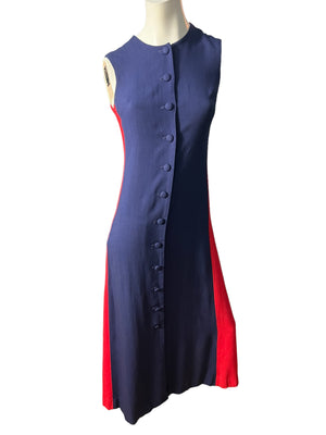 Vintage 70's blue & red long dress Sonni