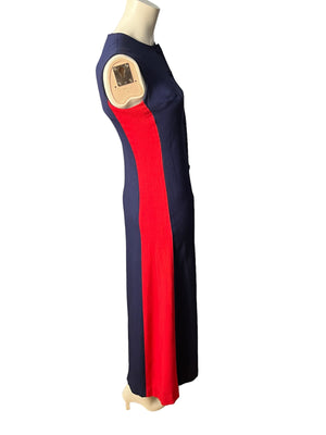 Vintage 70's blue & red long dress Sonni