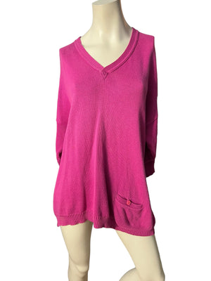 Vintage pink oversize sweater L XL Bergdorf Goodman