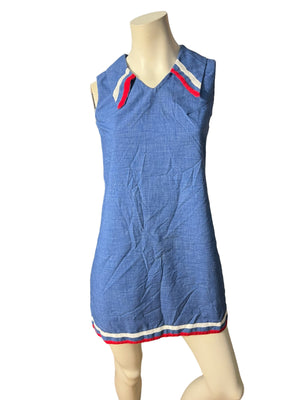 Vintage 70's blue mini dress M