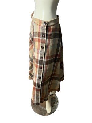 Vintage 70’s wool plaid skirt L