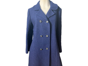 Vintage 60’s blue wool long coat M
