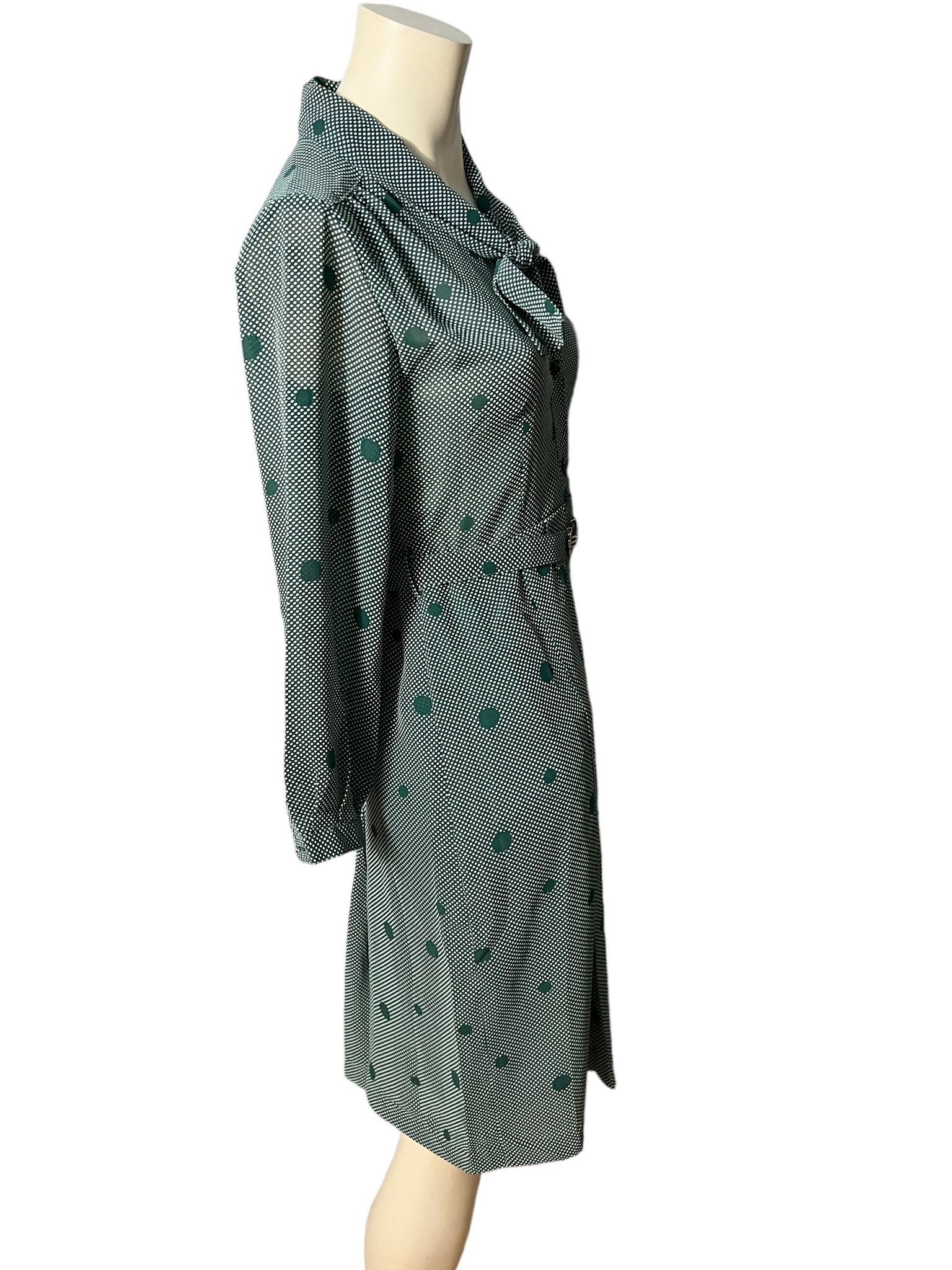 Vintage 40’s style green rayon dress M
