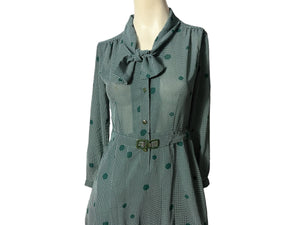 Vintage 40’s style green rayon dress M