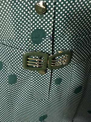 Vintage 40’s style green rayon dress M