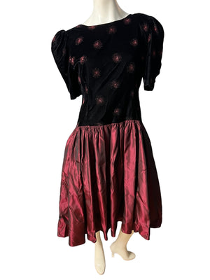 Vintage 80's prom dress velvet L
