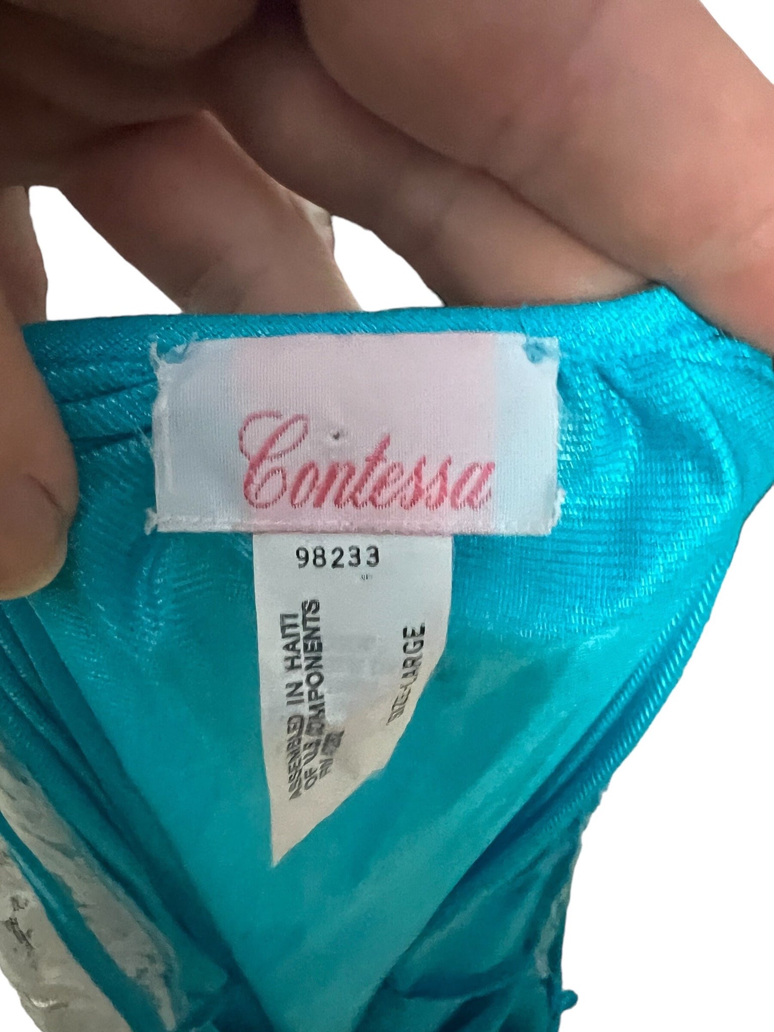 Vintage 80's turquoise nightgown L Contessa