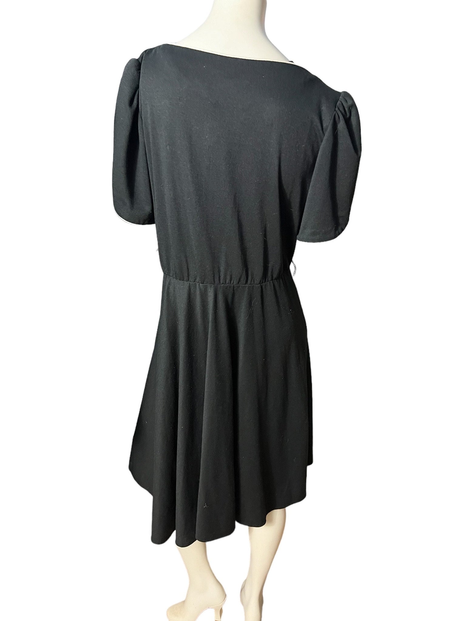 Vintage 80's black dress L jersey