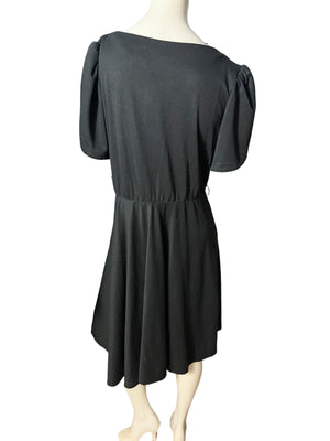 Vintage 80's black dress L jersey