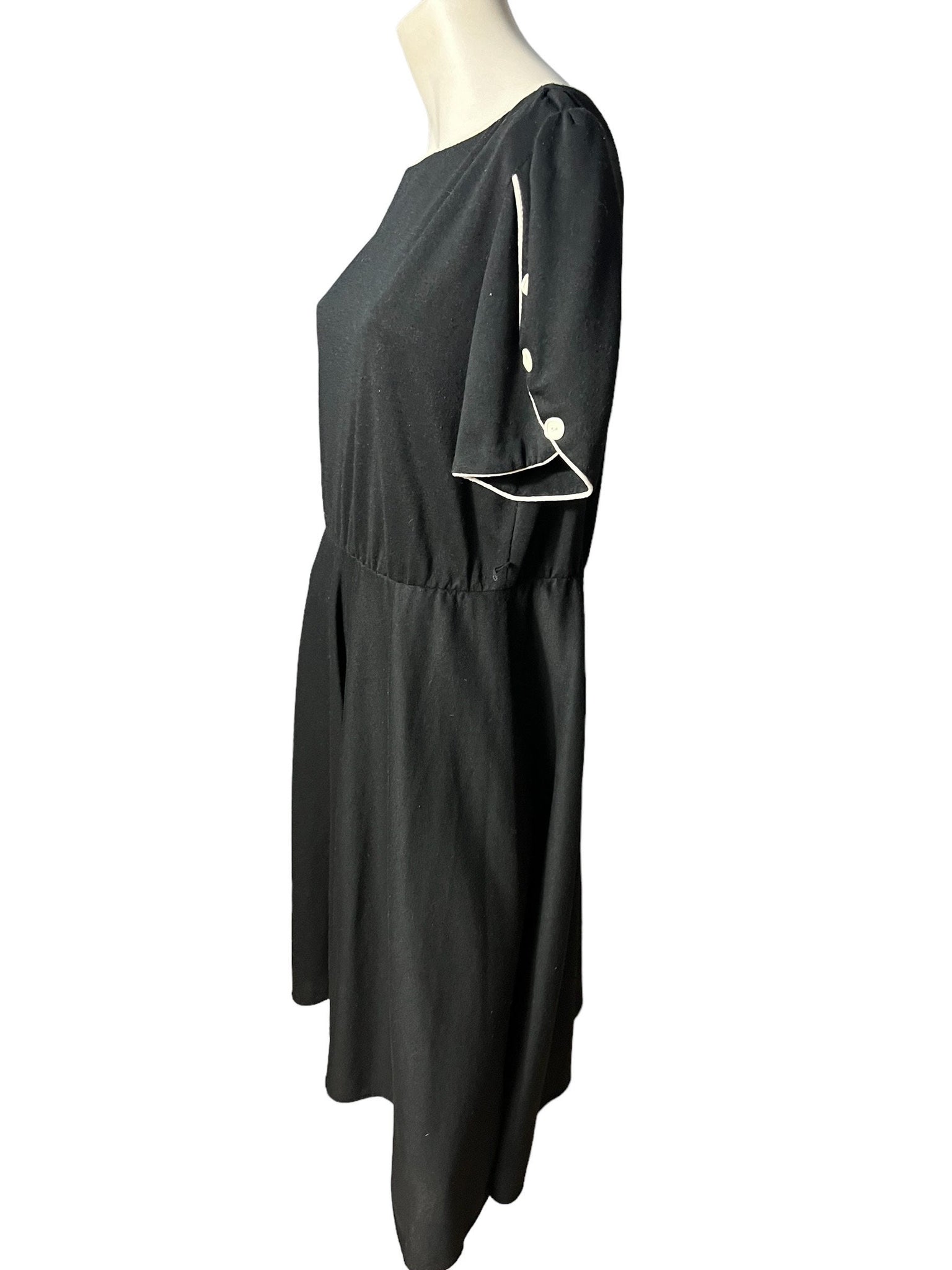 Vintage 80's black dress L jersey
