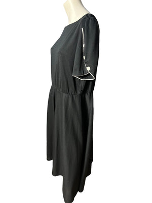 Vintage 80's black dress L jersey