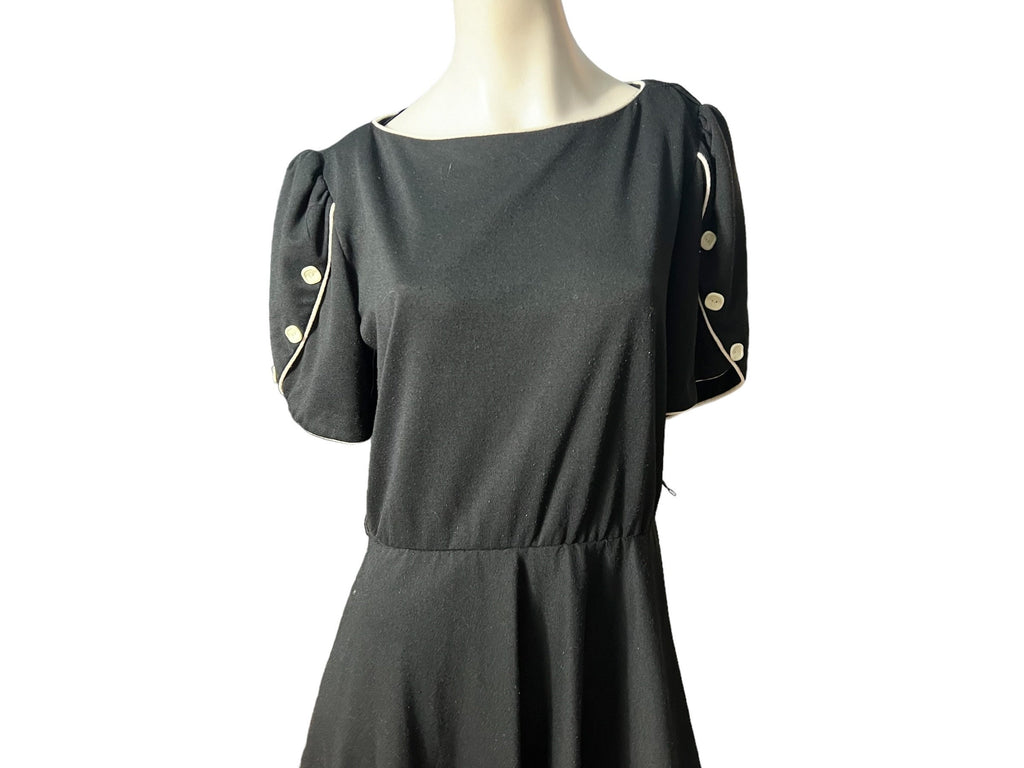 Vintage 80's black dress L jersey