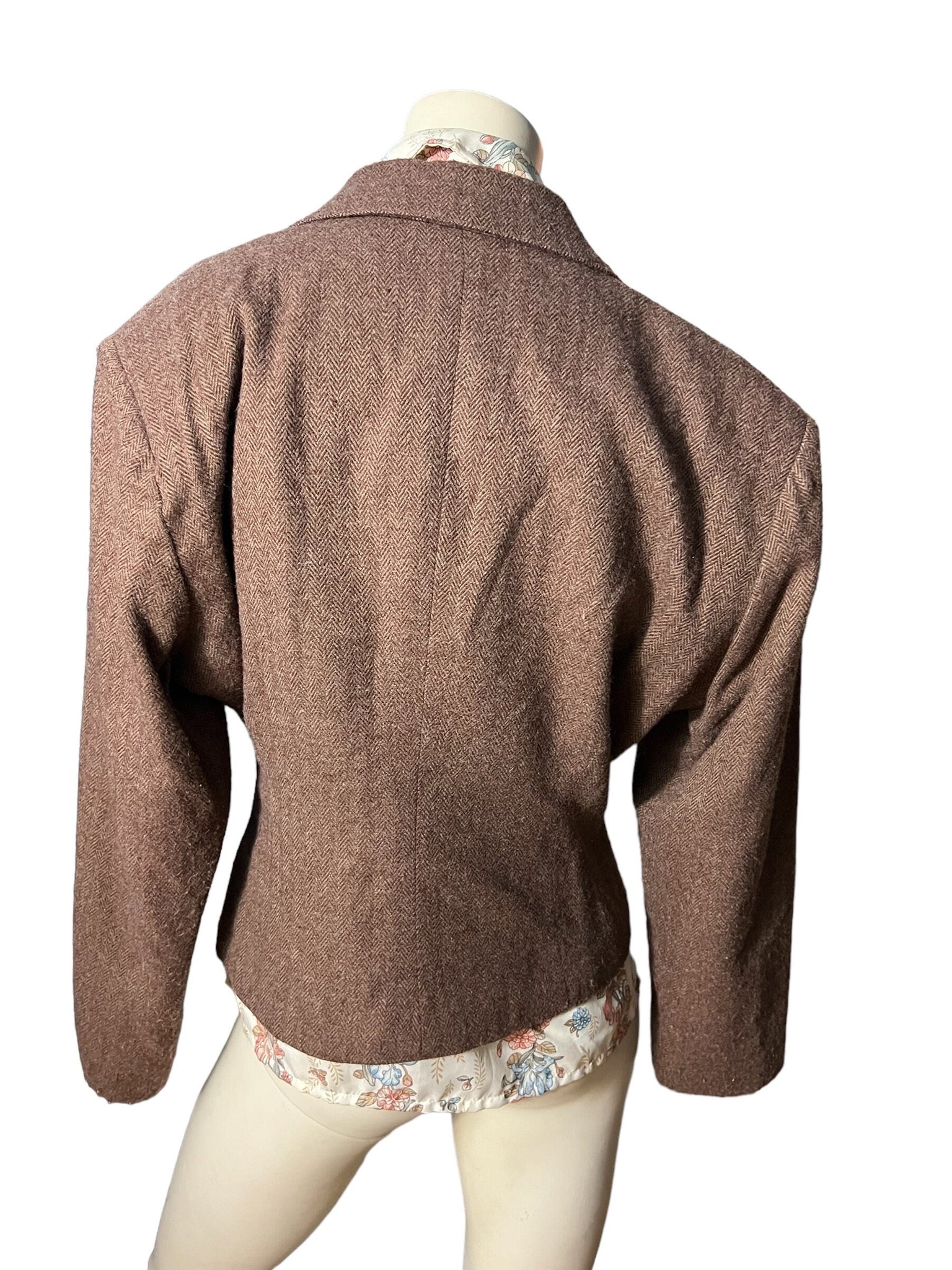 Vintage 80's brown blazer jacket 14 Cheryl Tieg