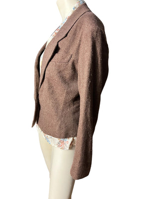 Vintage 80's brown blazer jacket 14 Cheryl Tieg