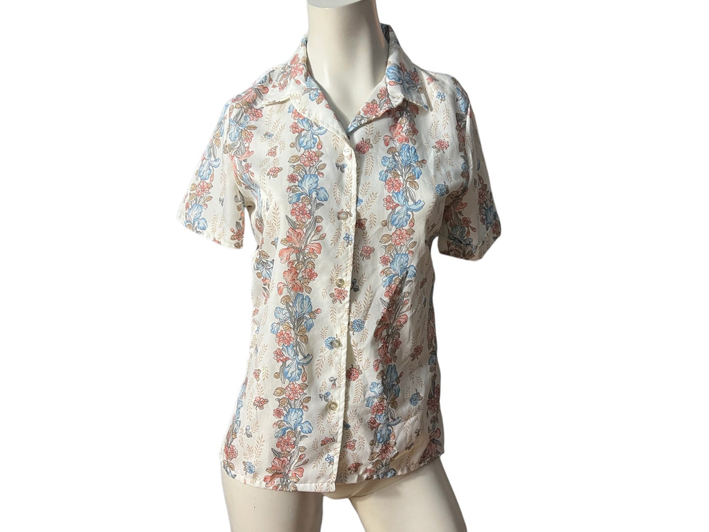 Vintage 70's floral top M caper-mates