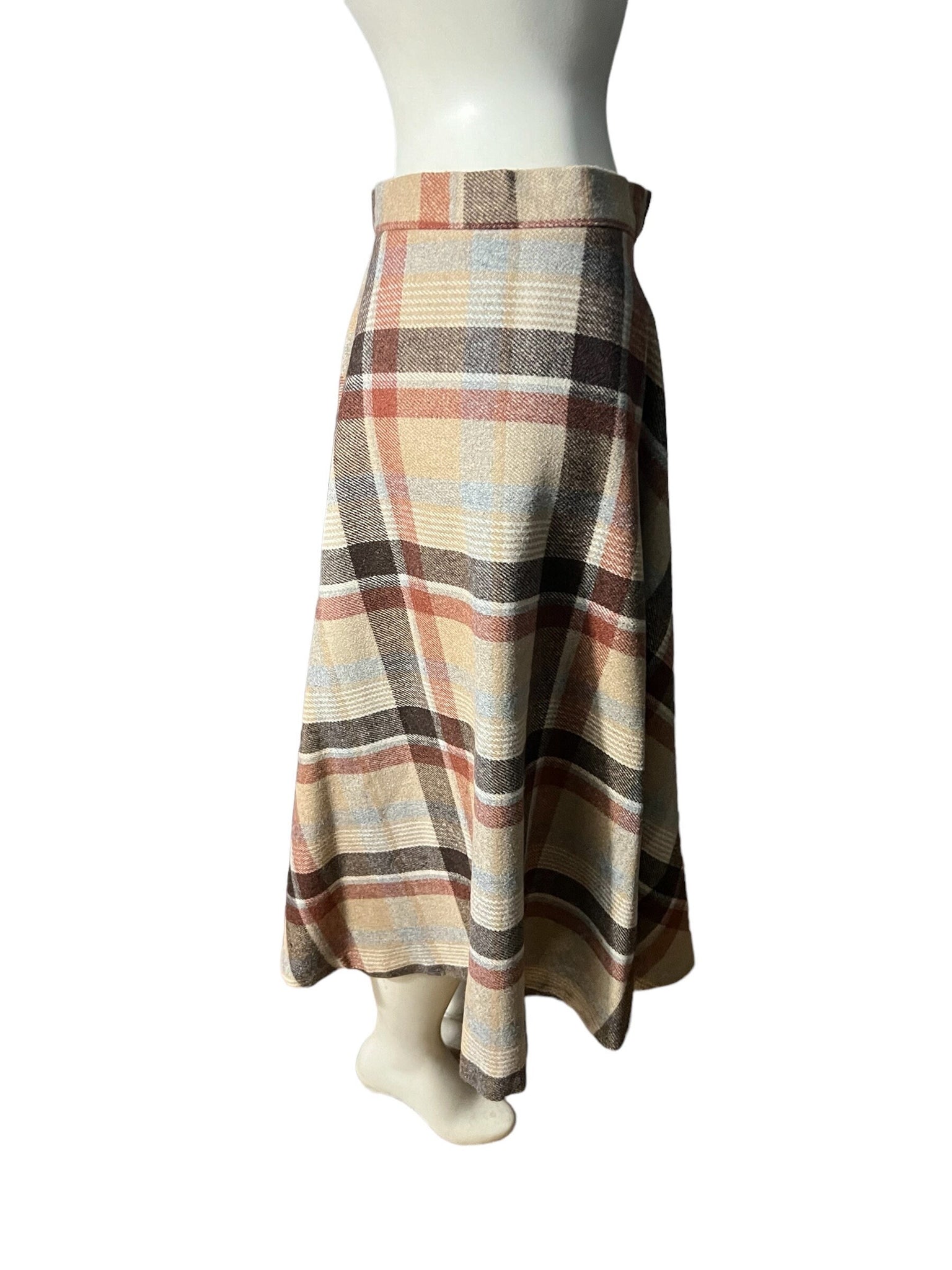 Vintage 70’s wool plaid skirt L