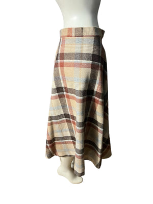 Vintage 70’s wool plaid skirt L