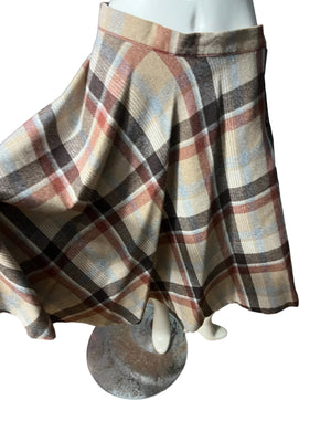 Vintage 70’s wool plaid skirt L