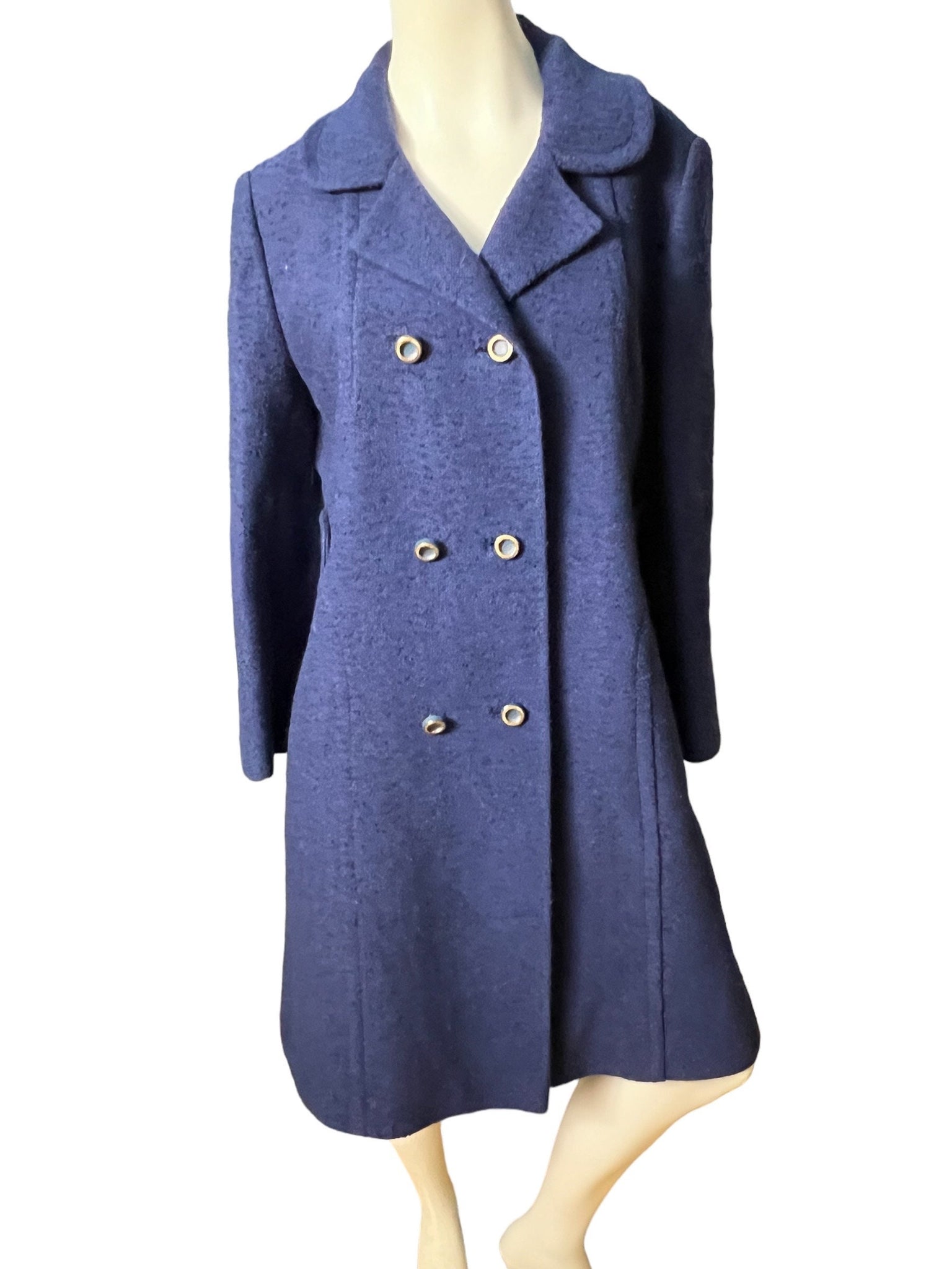 Vintage 60’s blue wool long coat M