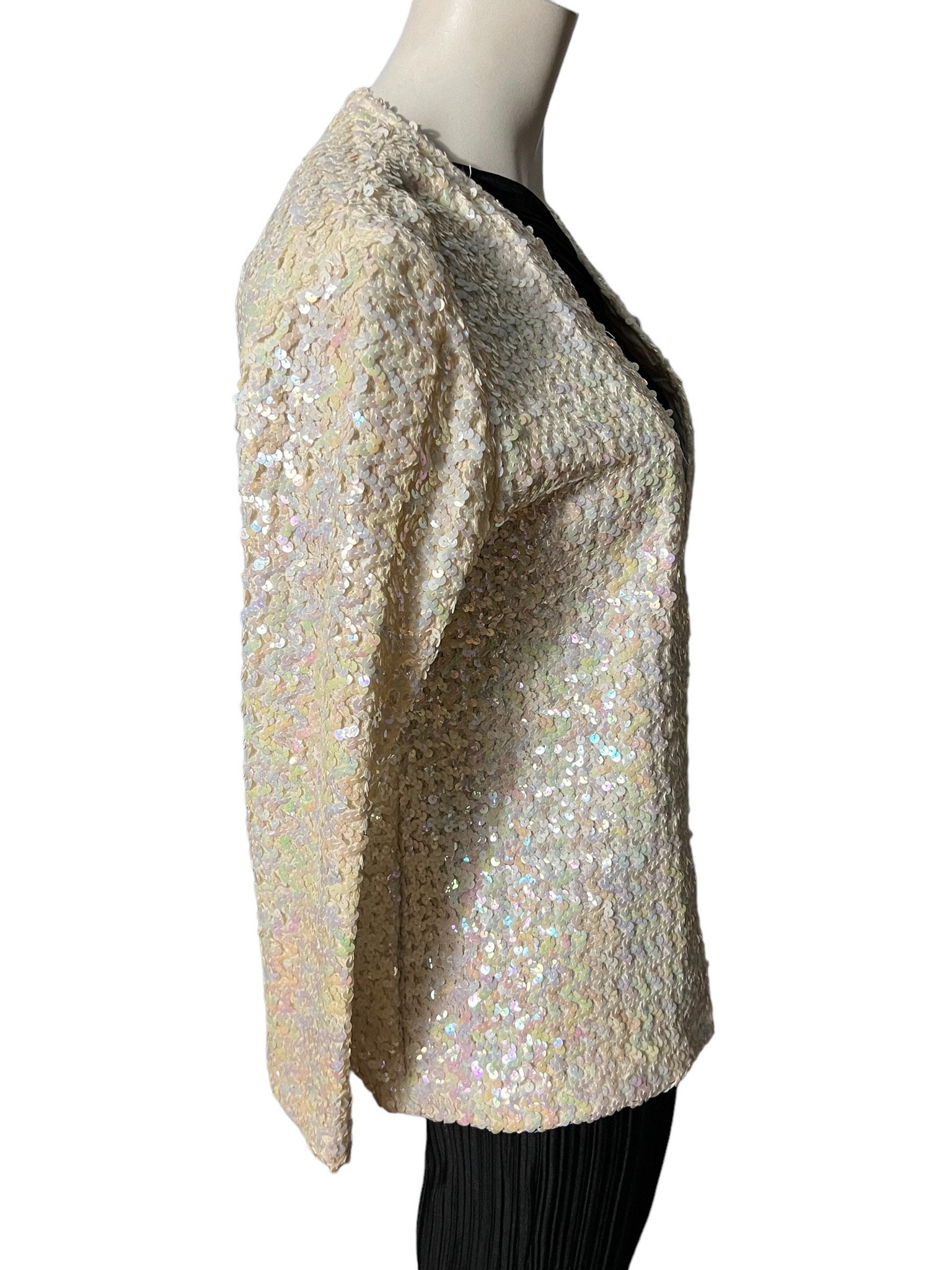 Vintage pastel sequin jacket M